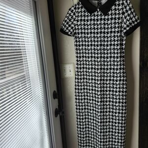 Black and White Houndstooth Dress